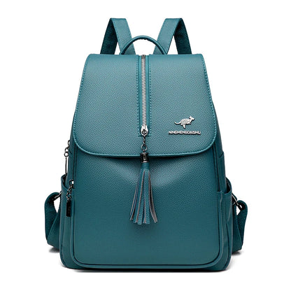 High Quality Leather Backpack 2023 Luxury Brand Retro Women Backpack High Capacity Travel Backpack Fashion School Bags for Girls