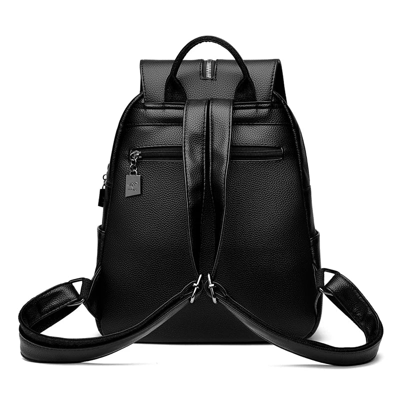High Quality Leather Backpack 2023 Luxury Brand Retro Women Backpack High Capacity Travel Backpack Fashion School Bags for Girls