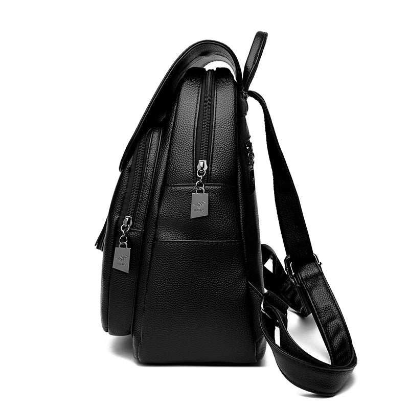 High Quality Leather Backpack 2023 Luxury Brand Retro Women Backpack High Capacity Travel Backpack Fashion School Bags for Girls