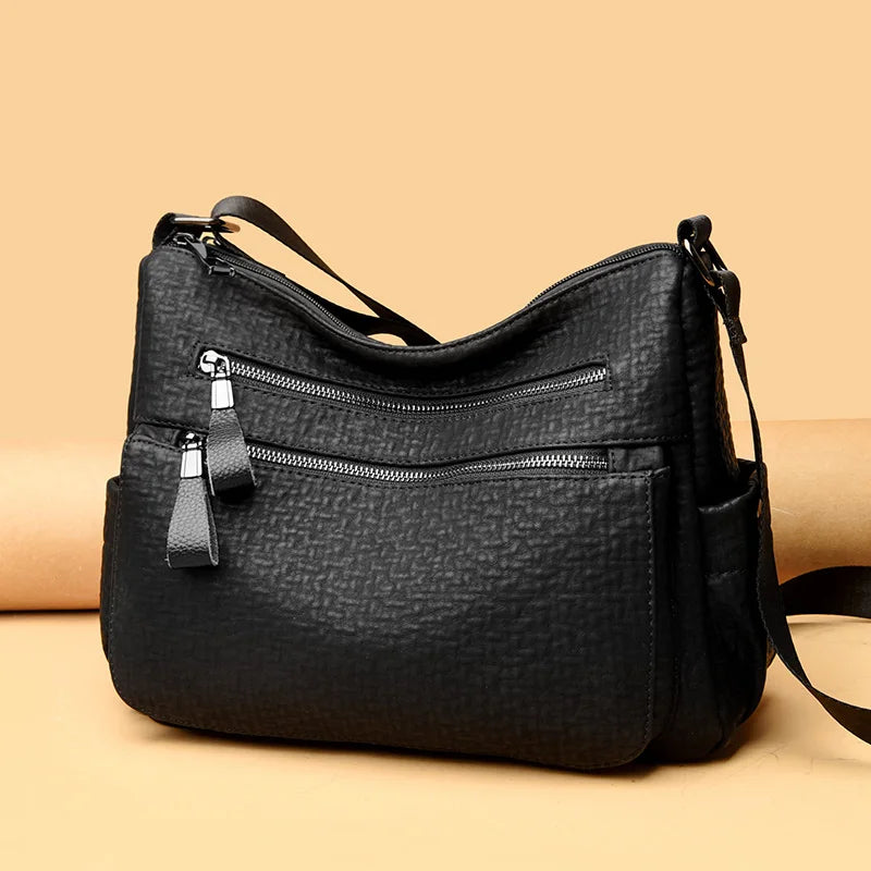 High Quality Leather Handbag Casual Crossbody Bags for Women 2023 New Large Capacity Shoulder Bags Ladies Travel Tote Bag Sac