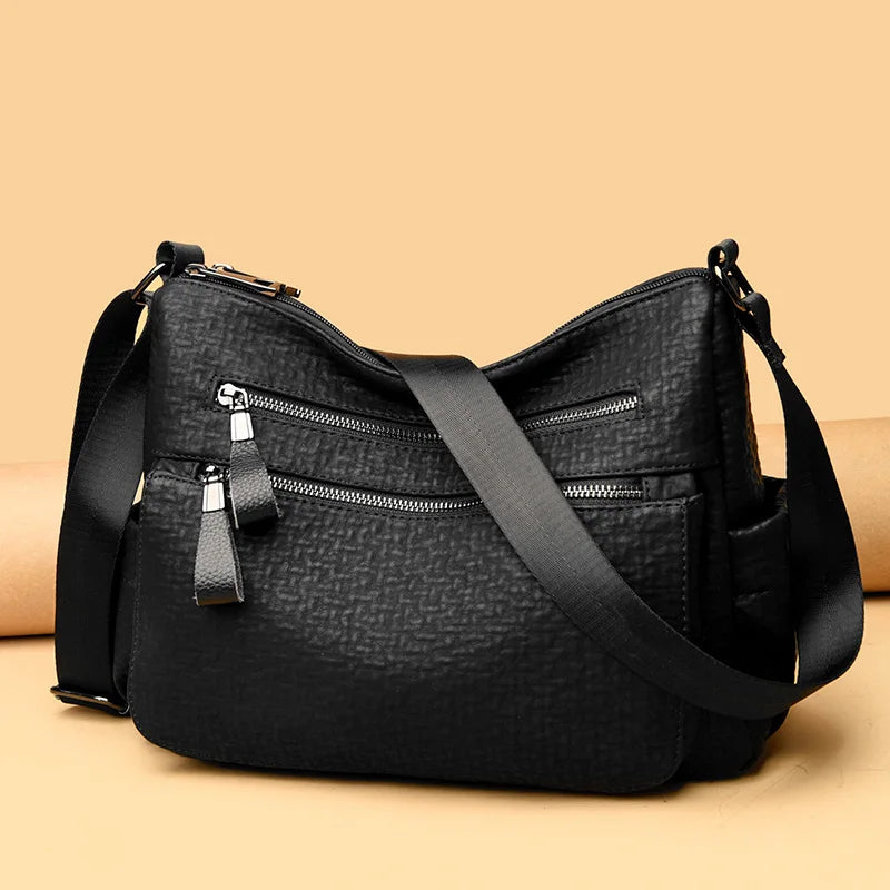 High Quality Leather Handbag Casual Crossbody Bags for Women 2023 New Large Capacity Shoulder Bags Ladies Travel Tote Bag Sac