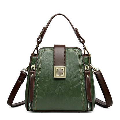 High Quality Leather Handbags Purses Women's Bag 2024 Luxury Brand Shoulder Crossbody Sac Lady Messenger Many Zippers Small Tote