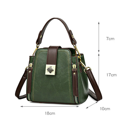 High Quality Leather Handbags Purses Women's Bag 2024 Luxury Brand Shoulder Crossbody Sac Lady Messenger Many Zippers Small Tote