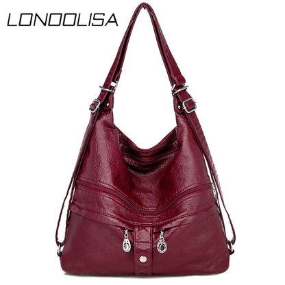High Quality Leather Multifunction Women Bags Casual Female Large Capacity Backpack Luxury Designer Shoulder Bags for Women 2020