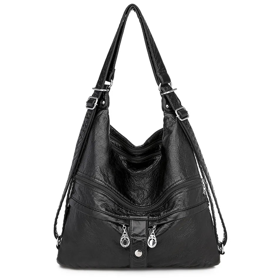 High Quality Leather Multifunction Women Bags Casual Female Large Capacity Backpack Luxury Designer Shoulder Bags for Women 2020