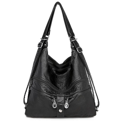 High Quality Leather Multifunction Women Bags Casual Female Large Capacity Backpack Luxury Designer Shoulder Bags for Women 2020