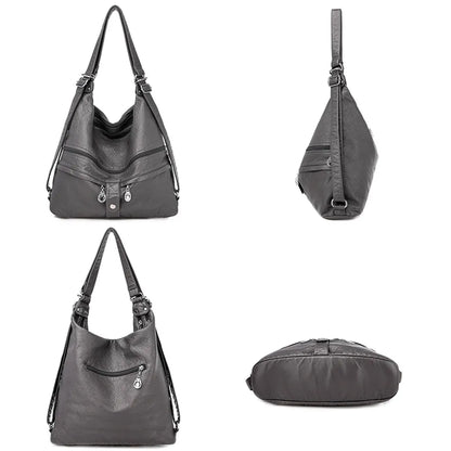 High Quality Leather Multifunction Women Bags Casual Female Large Capacity Backpack Luxury Designer Shoulder Bags for Women 2020