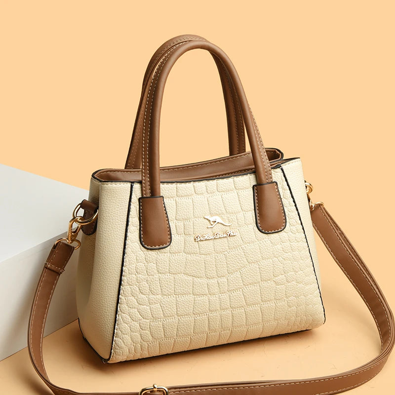 High Quality Leather Shoulder Crossbody Bags for Women Large Capacity Purses and Handbags Luxury Designer Ladies Casual Tote Sac