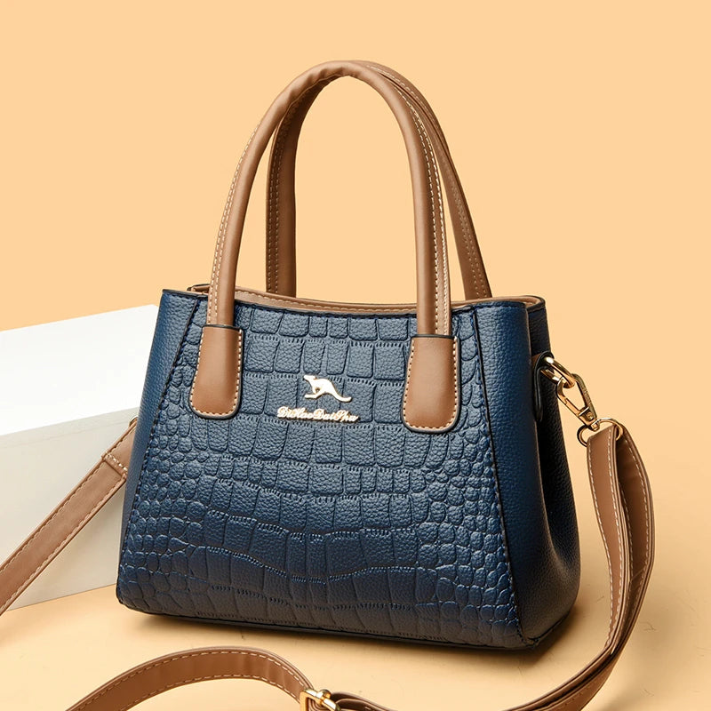 High Quality Leather Shoulder Crossbody Bags for Women Large Capacity Purses and Handbags Luxury Designer Ladies Casual Tote Sac