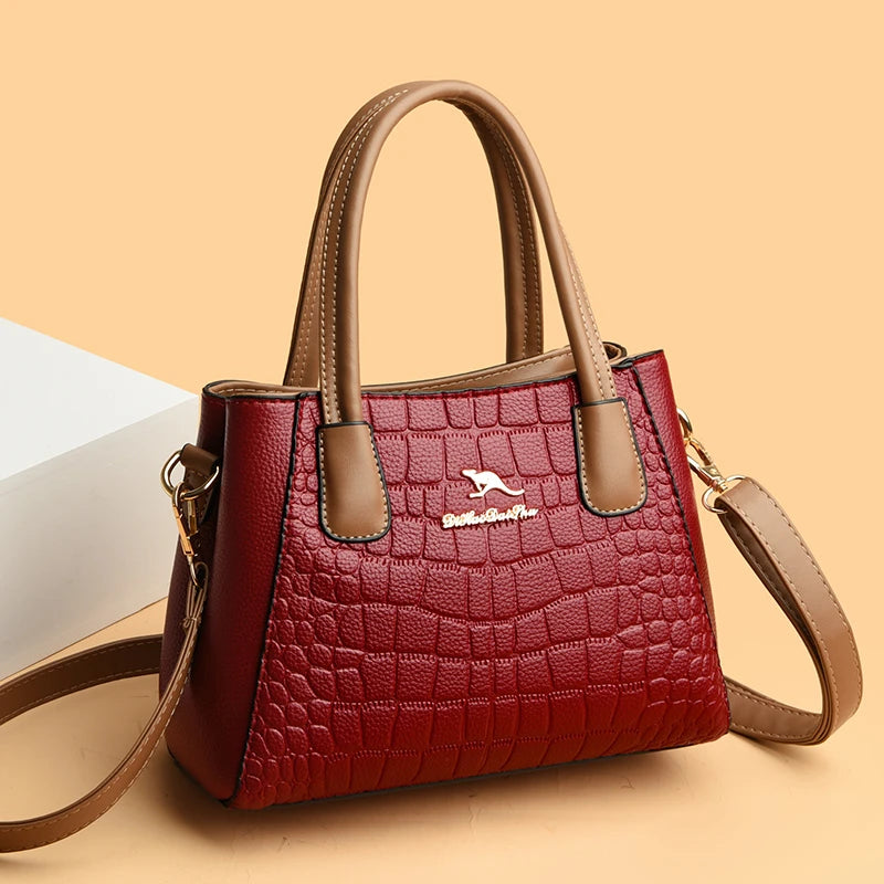 High Quality Leather Shoulder Crossbody Bags for Women Large Capacity Purses and Handbags Luxury Designer Ladies Casual Tote Sac