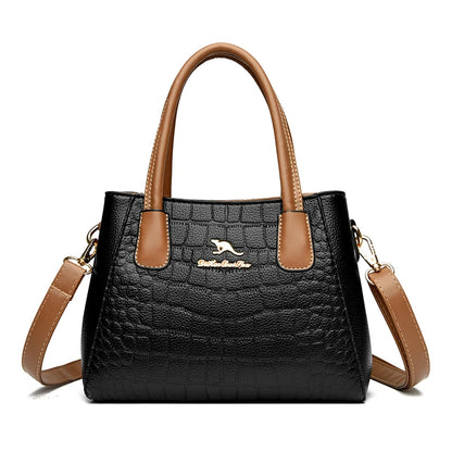 High Quality Leather Shoulder Crossbody Bags for Women Large Capacity Purses and Handbags Luxury Designer Ladies Casual Tote Sac