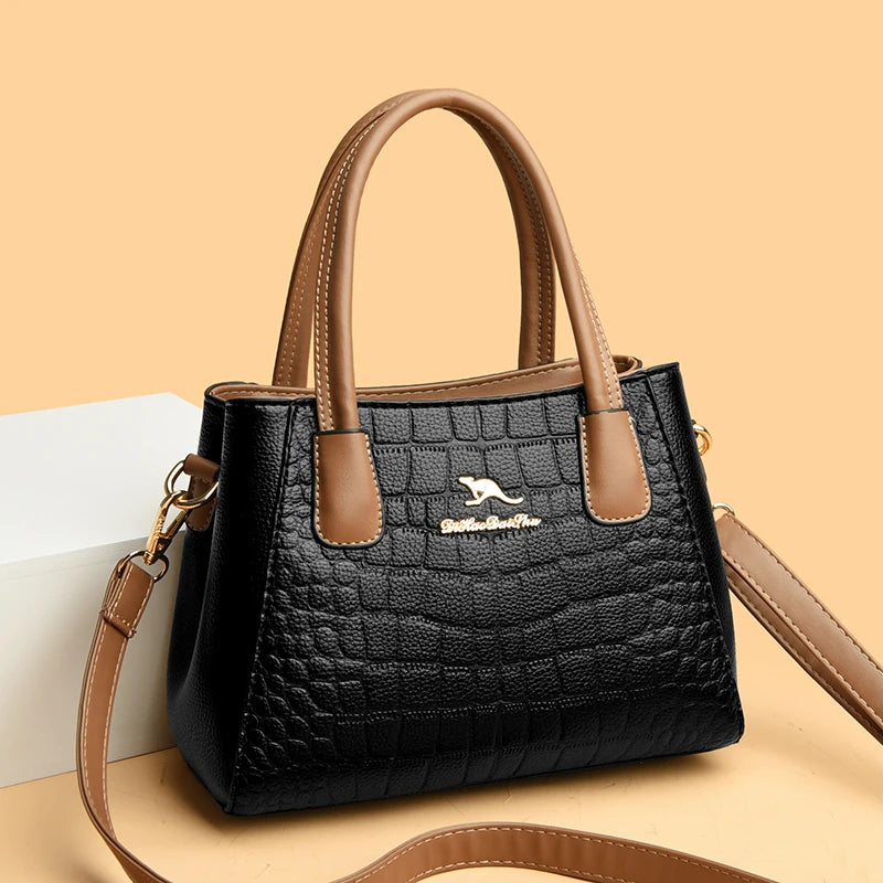 High Quality Leather Shoulder Crossbody Bags for Women Large Capacity Purses and Handbags Luxury Designer Ladies Casual Tote Sac