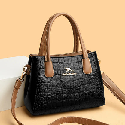 High Quality Leather Shoulder Crossbody Bags for Women Large Capacity Purses and Handbags Luxury Designer Ladies Casual Tote Sac