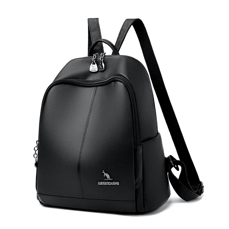 High Quality Leather Women Backpack Casual School Bag for Teenager Girl 2024 Designer Luxury Travel Back Pack Mochilas Sac A Dos