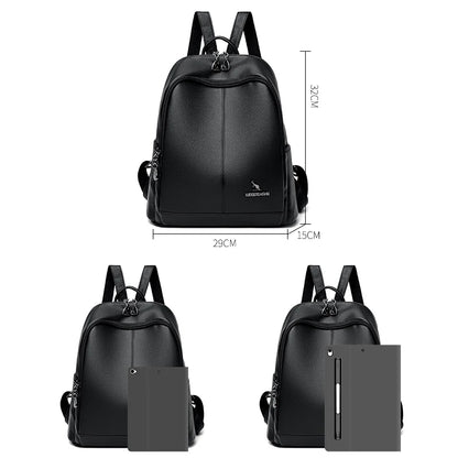 High Quality Leather Women Backpack Casual School Bag for Teenager Girl 2024 Designer Luxury Travel Back Pack Mochilas Sac A Dos