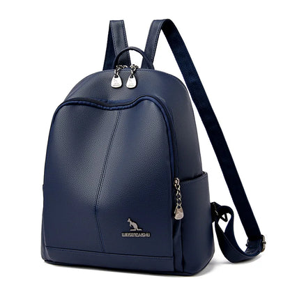 High Quality Leather Women Backpack Casual School Bag for Teenager Girl 2024 Designer Luxury Travel Back Pack Mochilas Sac A Dos