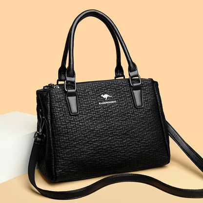 High Quality Leather Women Shoulder Crossbody Bags 2023 Vintage Large Capacity Ladies Handbags Luxury Female Messenger Tote Sac