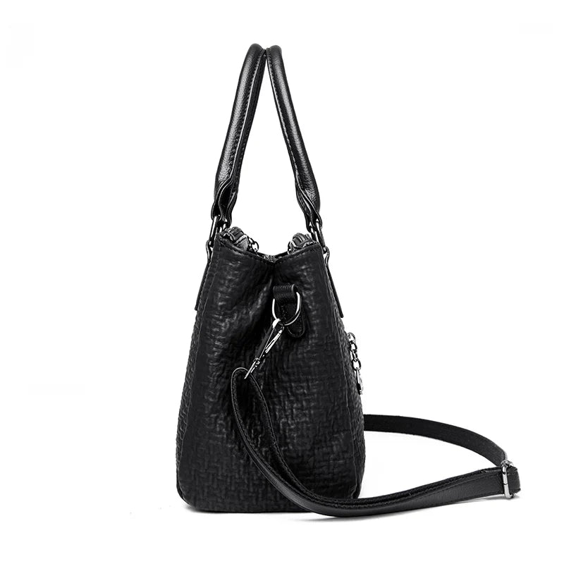 High Quality Leather Women Shoulder Crossbody Bags 2023 Vintage Large Capacity Ladies Handbags Luxury Female Messenger Tote Sac