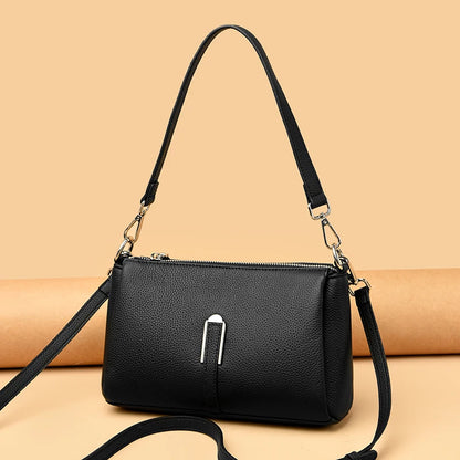 High Quality Litchi Pattern Genuine Leather Women's Schoolbag Crossbody Bags 2023 Luxury Cowhide Large Capacity Female Handbags