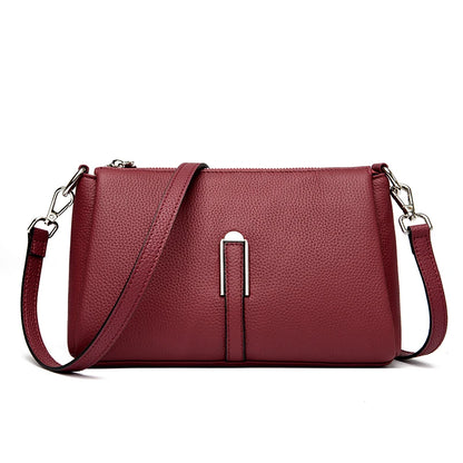 High Quality Litchi Pattern Genuine Leather Women's Schoolbag Crossbody Bags 2023 Luxury Cowhide Large Capacity Female Handbags