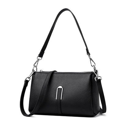 High Quality Litchi Pattern Genuine Leather Women's Schoolbag Crossbody Bags 2023 Luxury Cowhide Large Capacity Female Handbags