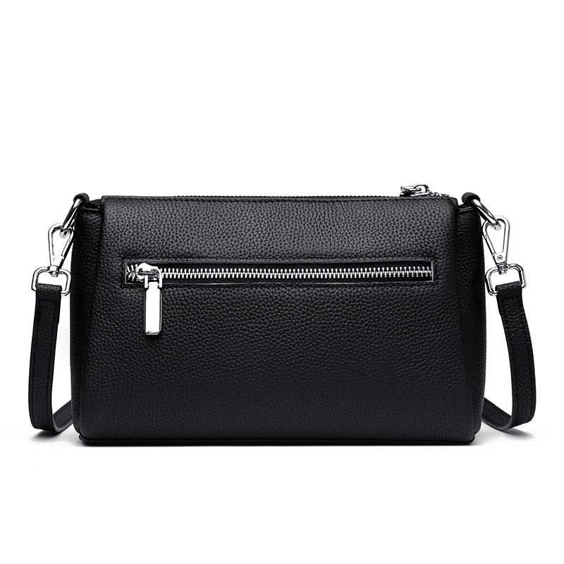 High Quality Litchi Pattern Genuine Leather Women's Schoolbag Crossbody Bags 2023 Luxury Cowhide Large Capacity Female Handbags