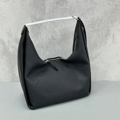 High Quality Luxury Cowhide Handbags Large Capacity Zipper Underarm Tote Bags Women Solid Simple All-match  Commuter Purses