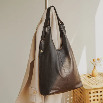 High Quality Luxury Cowhide Leather Ladies Handbags Casual Commuter Versatile Large Capacity Tote Bags Women 2024 Female Bolsas