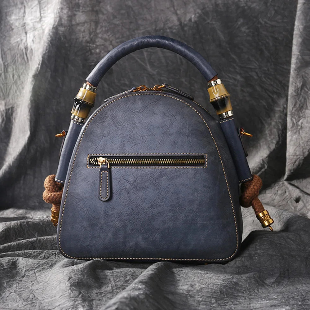 High Quality Luxury Handmade Embossed Women Crossbody New Retro Genuine Leather Shell Ladies Chinese Style Shoulder Bags