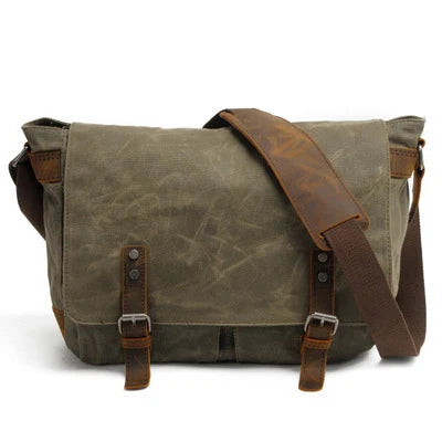 High Quality Male Briefcases Business Men Messenger Bags Canvas Crazy Horse Leather Travel Crossbody Bags for Men Shoulder Bags