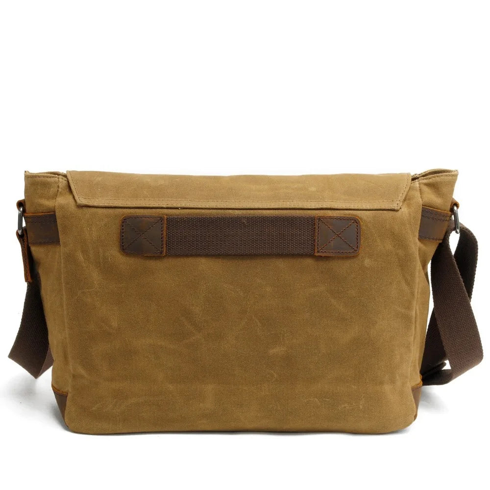 High Quality Male Briefcases Business Men Messenger Bags Canvas Crazy Horse Leather Travel Crossbody Bags for Men Shoulder Bags