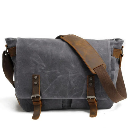 High Quality Male Briefcases Business Men Messenger Bags Canvas Crazy Horse Leather Travel Crossbody Bags for Men Shoulder Bags