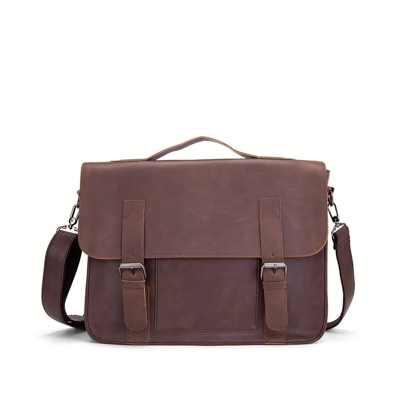 High Quality Man Vnitage Briefcases Office Business Laptop Shoulder Bags HandBags Bookbags Porte-Documents