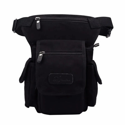 High Quality Men Canvas Military Waist Leg Bag Motorcycle Rider Multi Pockets Casual Drop Thigh Male Bum Hip Belt Fanny Pack