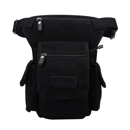 High Quality Men Canvas Military Waist Leg Bag Motorcycle Rider Multi Pockets Casual Drop Thigh Male Bum Hip Belt Fanny Pack