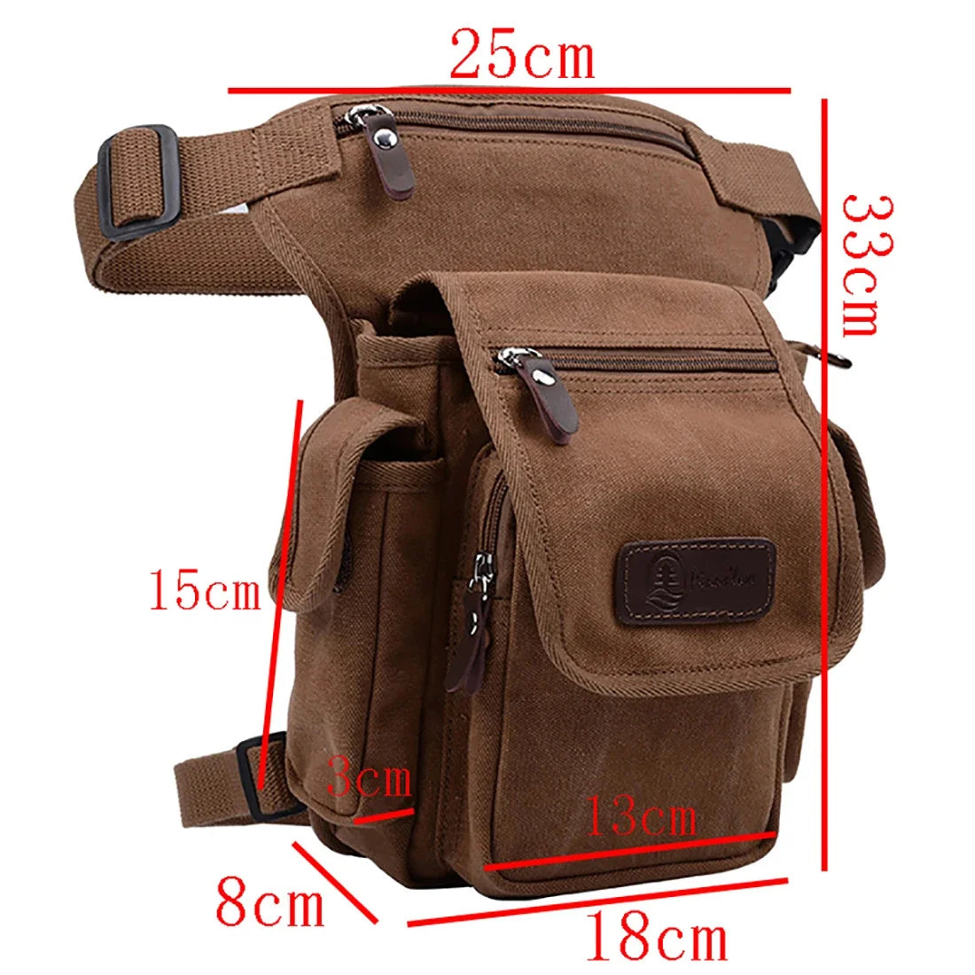 High Quality Men Canvas Military Waist Leg Bag Motorcycle Rider Multi Pockets Casual Drop Thigh Male Bum Hip Belt Fanny Pack