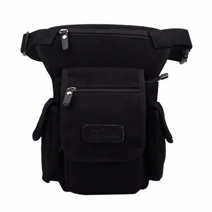 High Quality Men Canvas Military Waist Leg Bag Motorcycle Rider Multi Pockets Casual Drop Thigh Male Bum Hip Belt Fanny Pack