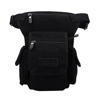 High Quality Men Canvas Military Waist Leg Bag Motorcycle Rider Multi Pockets Casual Drop Thigh Male Bum Hip Belt Fanny Pack