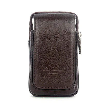 High Quality Men Genuine Leather Fanny Waist Coin Purse Pocket Belt Pouch Fashion Hip Bum Cell/Mobile Phone Case Bag