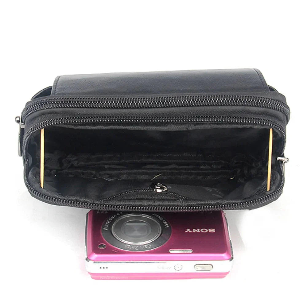 High Quality Men Genuine Leather Waist Pack Bag Coin Cigarette Purse Pocket Pouch Belt Bum Cell/Mobile Phone Case Fanny Bags