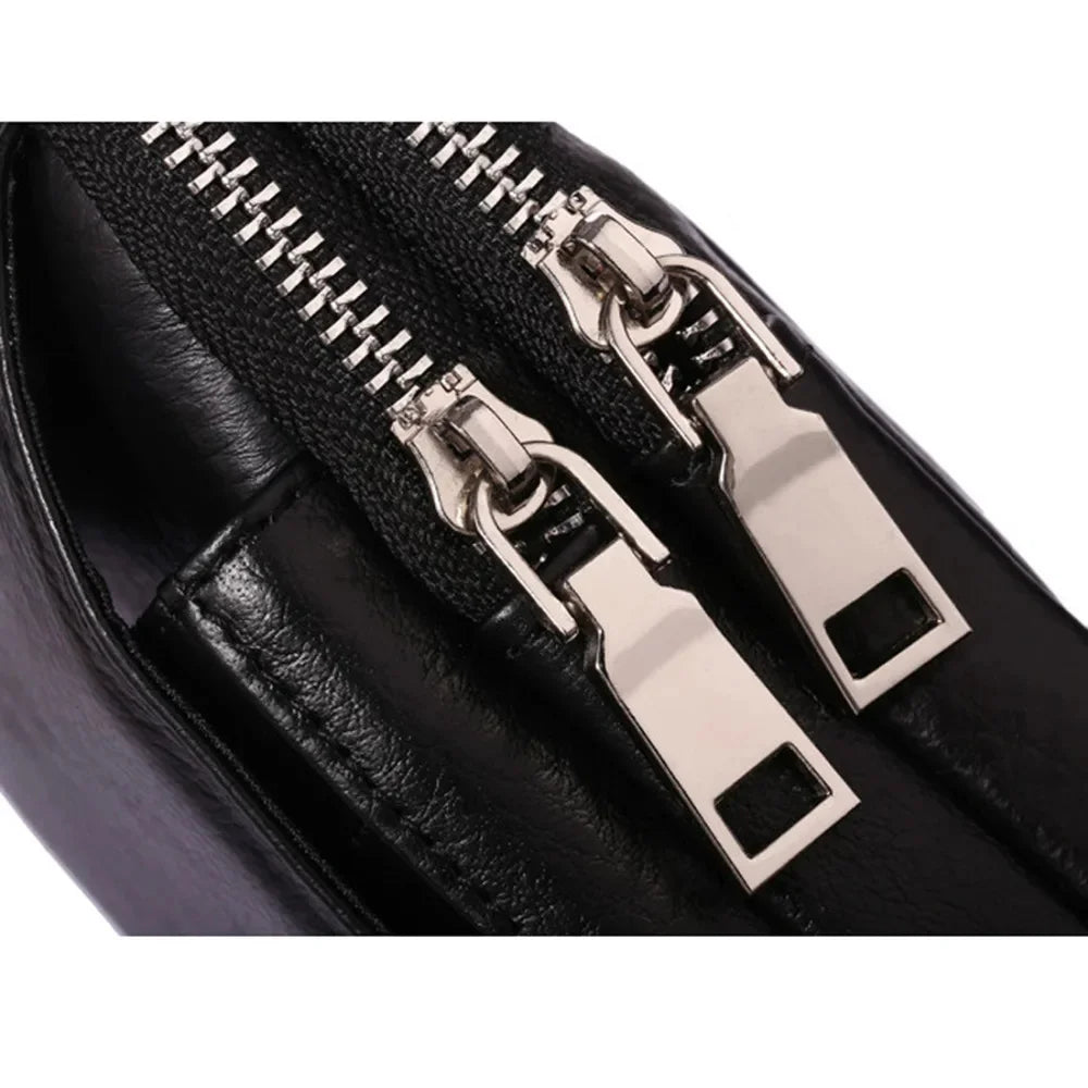 High Quality Men Genuine Leather Waist Pack Bag Coin Cigarette Purse Pocket Pouch Belt Bum Cell/Mobile Phone Case Fanny Bags