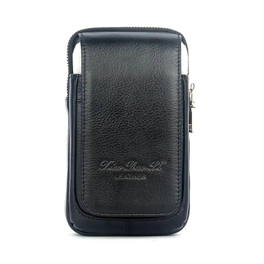 High Quality Men Genuine Leather Waist Pack Bag Coin Cigarette Purse Pocket Pouch Belt Bum Cell/Mobile Phone Case Fanny Bags