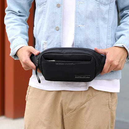 High Quality Men Nylon Hip Bum Fanny Money Pouch Multi-Pocket New Fashion Sling Crossbody Chest Pack Male Waist Belt Bags