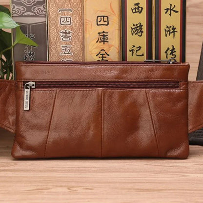 High Quality Men Waist Bag Belt Chest Bags Invisible Thin Pocket Casual Pouch Male Genuine Leather Hip Bum Fanny Pack