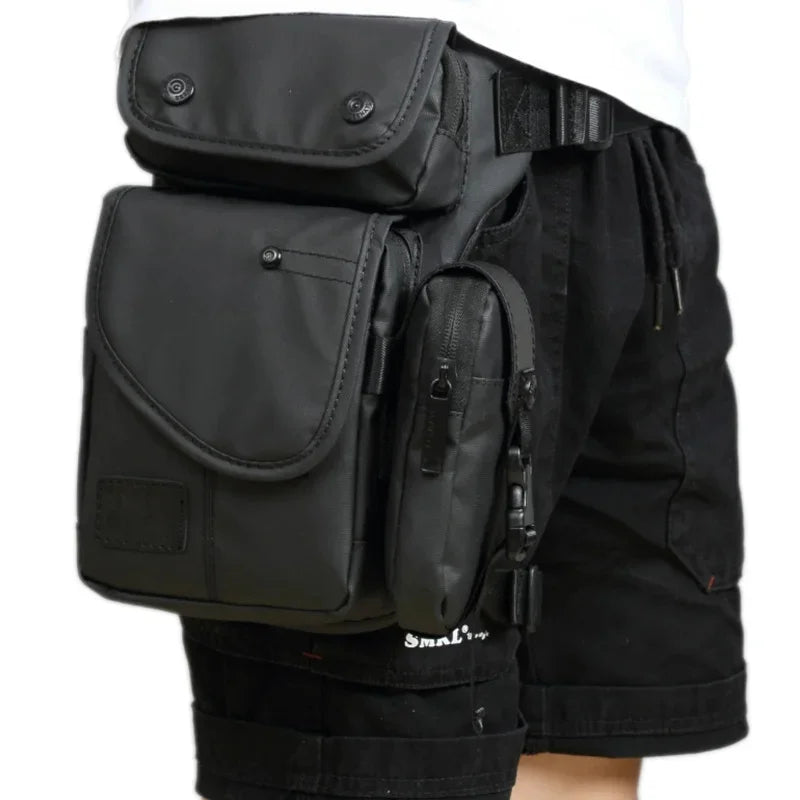 High Quality Men Waterproof Nylon/Canvas Waist Fanny Pack Travel Cross Body Shoulder Motorcycle Ride Hip Bum Belt Drop Leg Bag