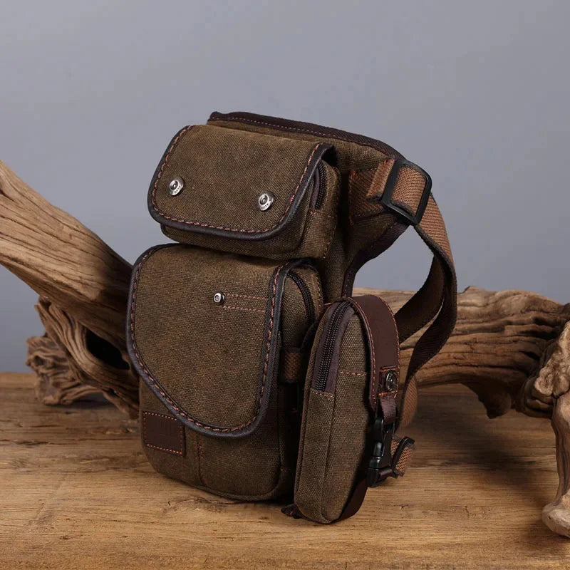High Quality Men Waterproof Nylon/Canvas Waist Fanny Pack Travel Cross Body Shoulder Motorcycle Ride Hip Bum Belt Drop Leg Bag