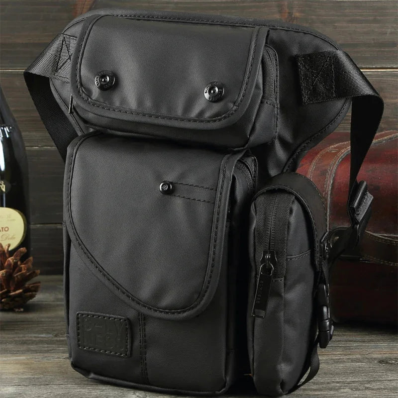 High Quality Men Waterproof Nylon/Canvas Waist Fanny Pack Travel Cross Body Shoulder Motorcycle Ride Hip Bum Belt Drop Leg Bag