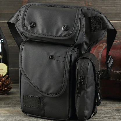 High Quality Men Waterproof Nylon/Canvas Waist Fanny Pack Travel Cross Body Shoulder Motorcycle Ride Hip Bum Belt Drop Leg Bag