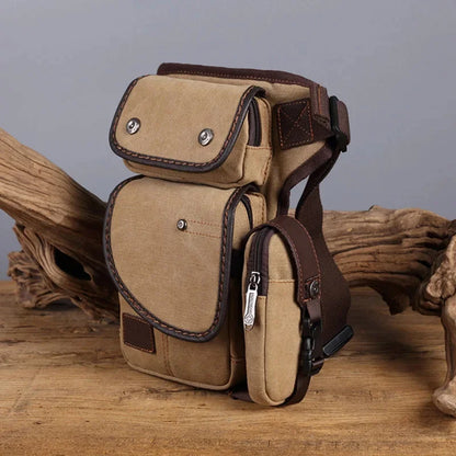 High Quality Men Waterproof Nylon/Canvas Waist Fanny Pack Travel Cross Body Shoulder Motorcycle Ride Hip Bum Belt Drop Leg Bag
