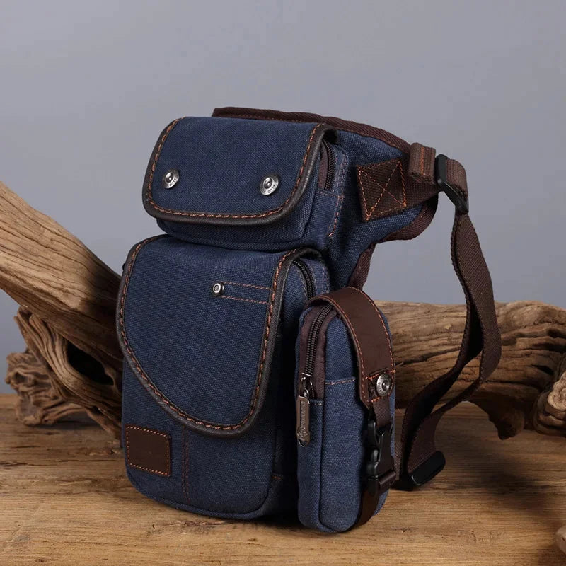 High Quality Men Waterproof Nylon/Canvas Waist Fanny Pack Travel Cross Body Shoulder Motorcycle Ride Hip Bum Belt Drop Leg Bag